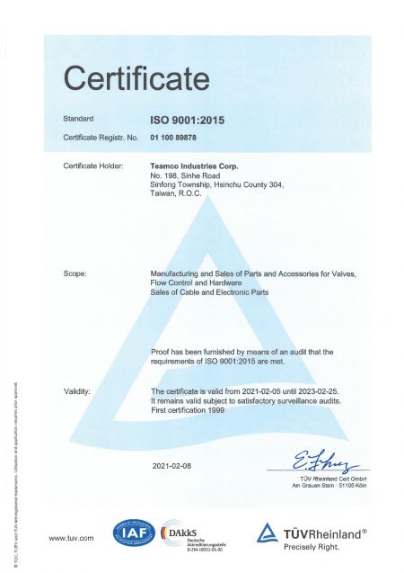 Teamco is ISO 9001:2015 certified.